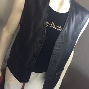 HOGIR black leather vest